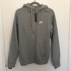 Nike gray zip up hoodie